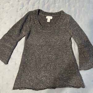 Max Studio Cozy Gray Fitted and Flare Small Sweater
